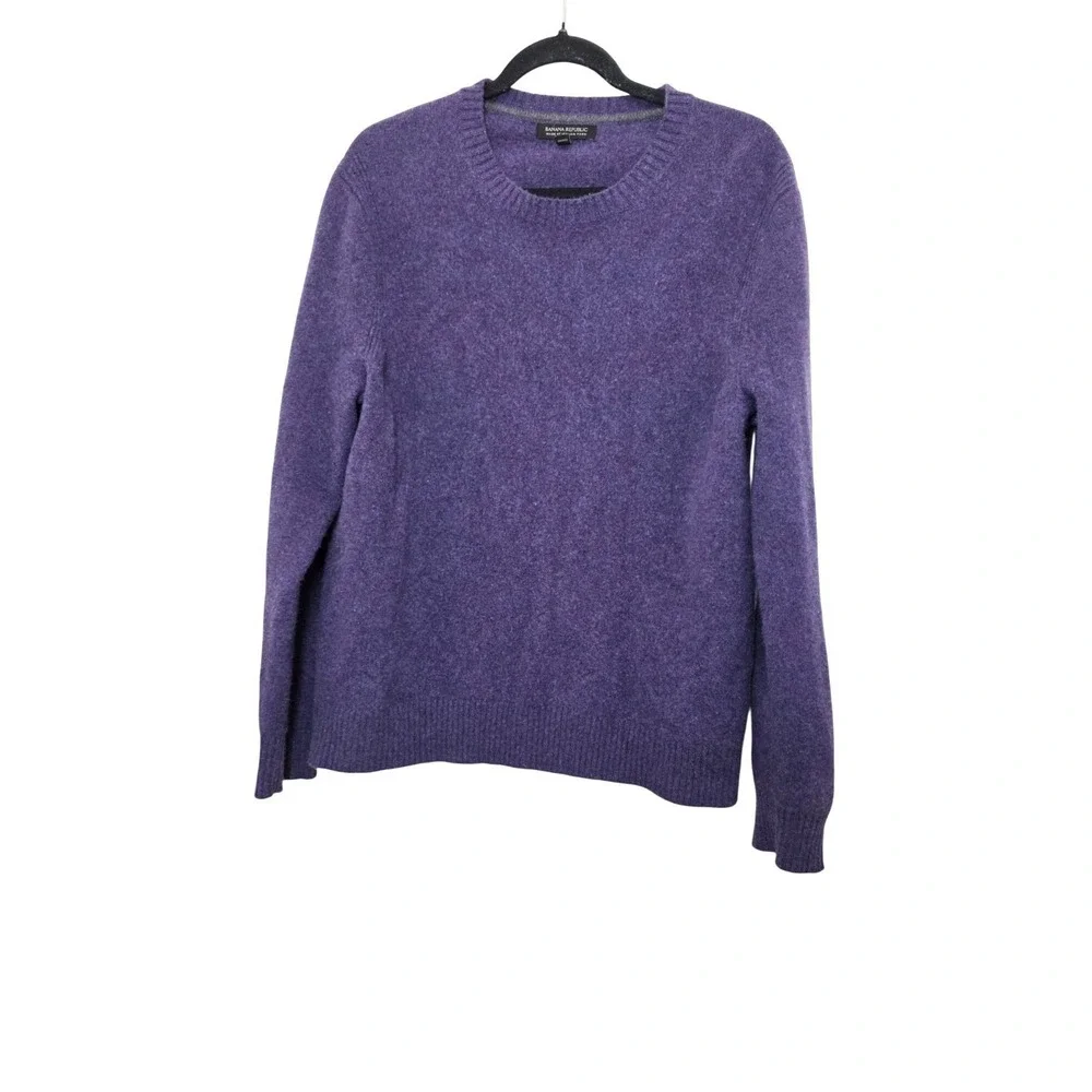 Banana Republic Purple Merino Wool Festival‎ Grand Crewneck Sweater XL Women's